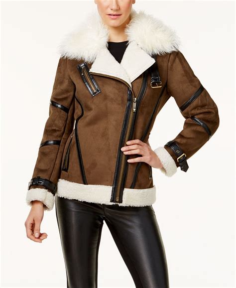 michael kors faux shearling collar puffer jacket|michael kors puffer jacket women's.